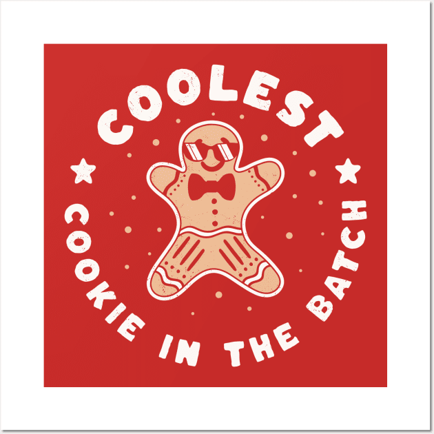 Coolest Cookie in the Batch Family Christmas Gingerbread Man Wall Art by OrangeMonkeyArt